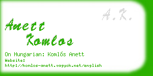 anett komlos business card